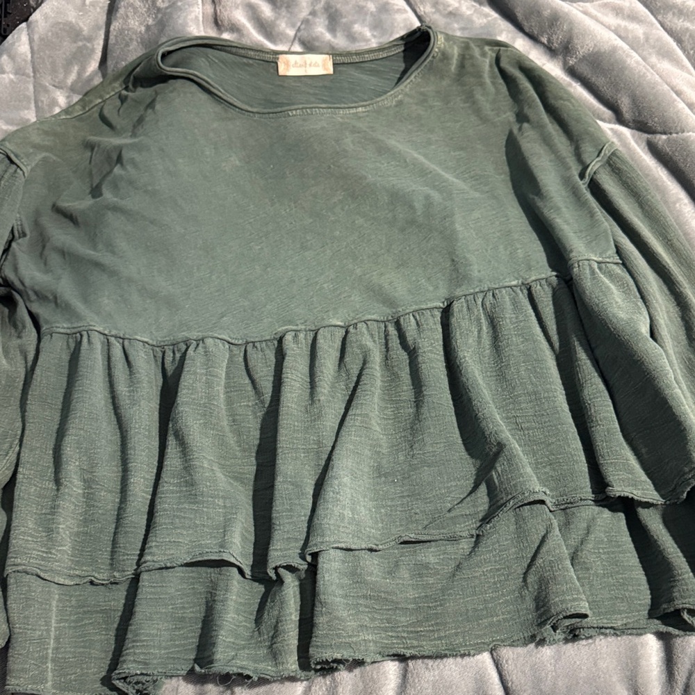 Altar'd State Forest Green Layered Blouse